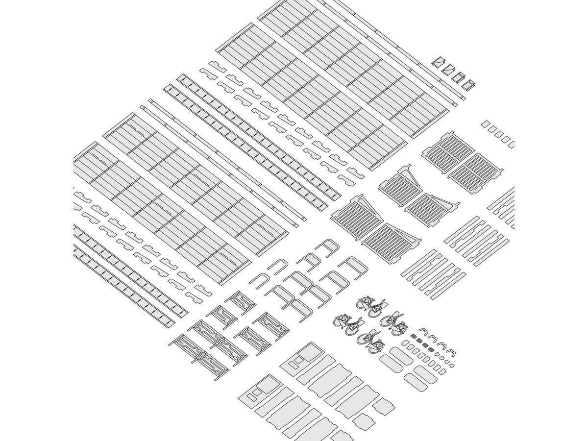 PLUM Town Corner Accessory Series Vol.1 1/80 Scale Paper Model Kit | 4582362386016