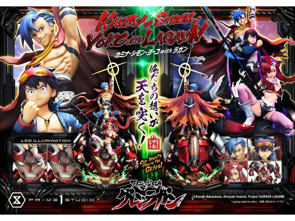 Prime 1 Studio Ultimate Premium Masterline Tengen Toppa Gurren Lagann Kamina, Simon & Yoko with Lagann "Our Hearts Pierce the Skies" | 4580708049540