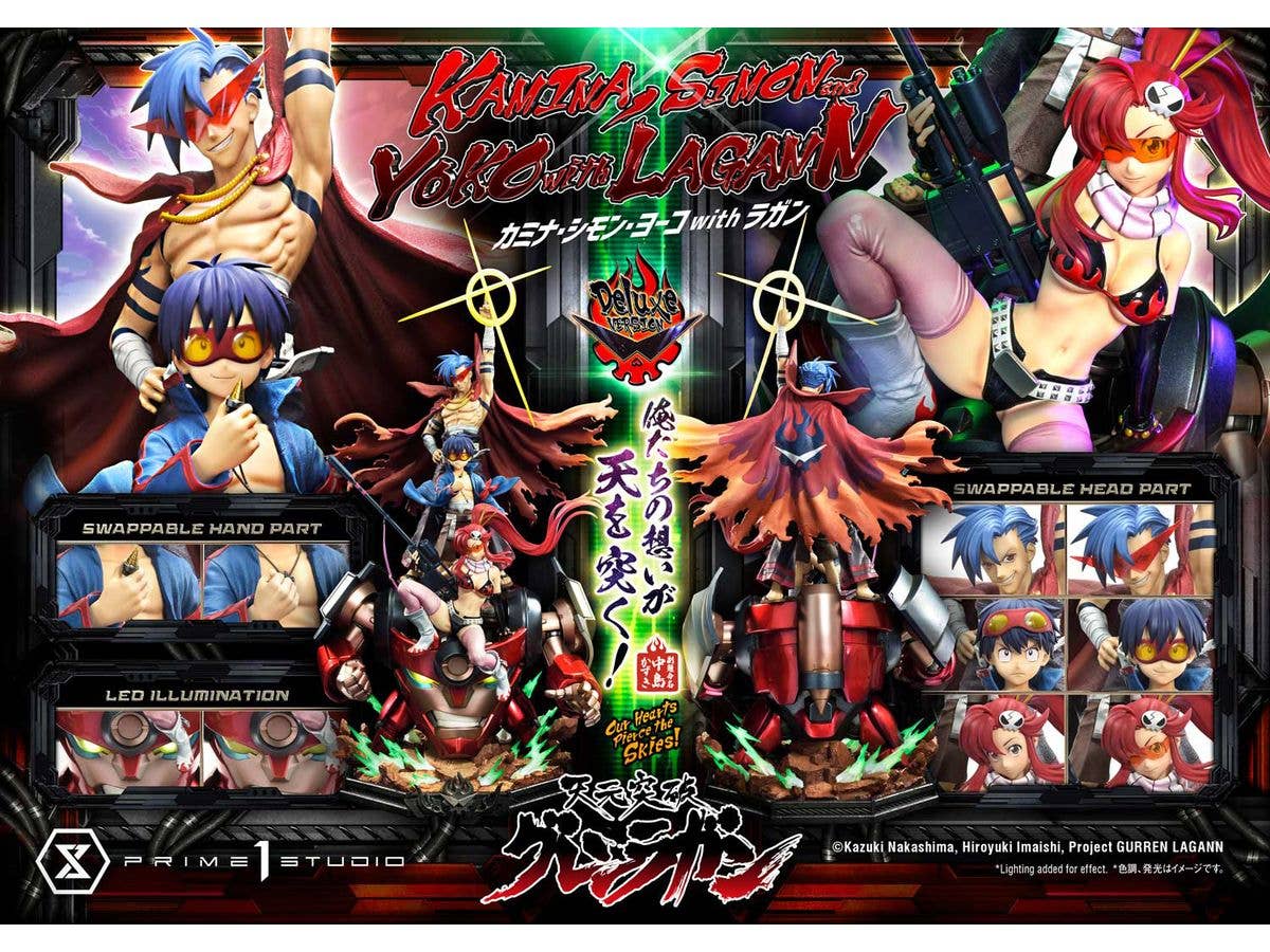 Prime 1 Studio Ultimate Premium Masterline Tengen Toppa Gurren Lagann Kamina, Simon & Yoko with Lagann "Our Hearts Pierce the Skies" Deluxe Version | 4580708049557