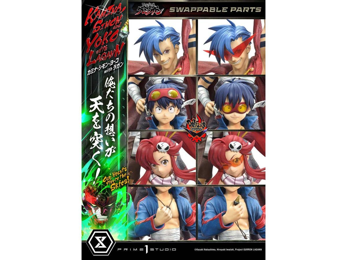 Prime 1 Studio Ultimate Premium Masterline Tengen Toppa Gurren Lagann Kamina, Simon & Yoko with Lagann "Our Hearts Pierce the Skies" Deluxe Version | 4580708049557