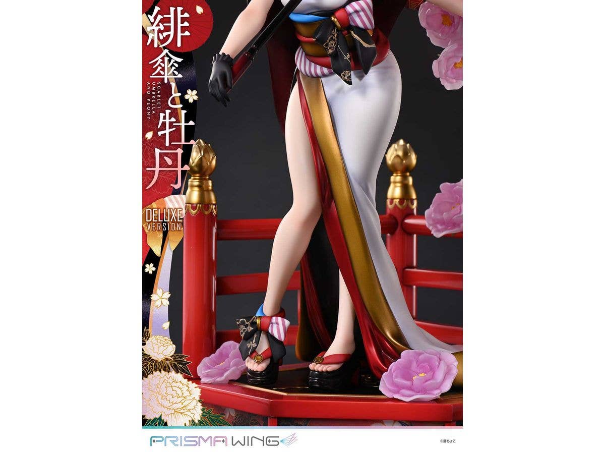 Prime 1 Studio PRISMA WING fuzichoco original Illustration Scarlet Umbrella and Peony Deluxe Version 1/7 Scale Pre-Painted Figure | 4582647120410