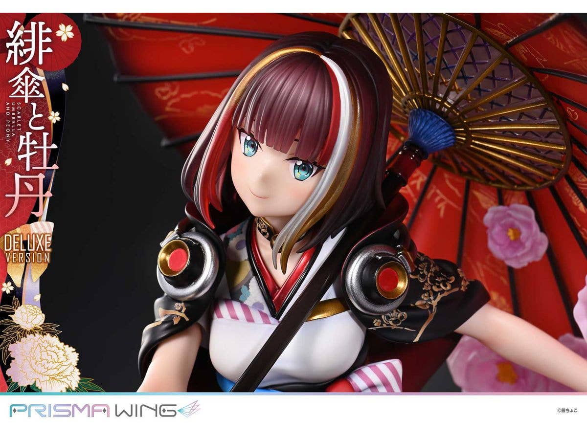 Prime 1 Studio PRISMA WING fuzichoco original Illustration Scarlet Umbrella and Peony Deluxe Version 1/7 Scale Pre-Painted Figure | 4582647120410
