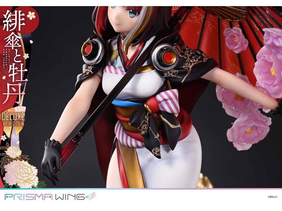 Prime 1 Studio PRISMA WING fuzichoco original Illustration Scarlet Umbrella and Peony Deluxe Version 1/7 Scale Pre-Painted Figure | 4582647120410