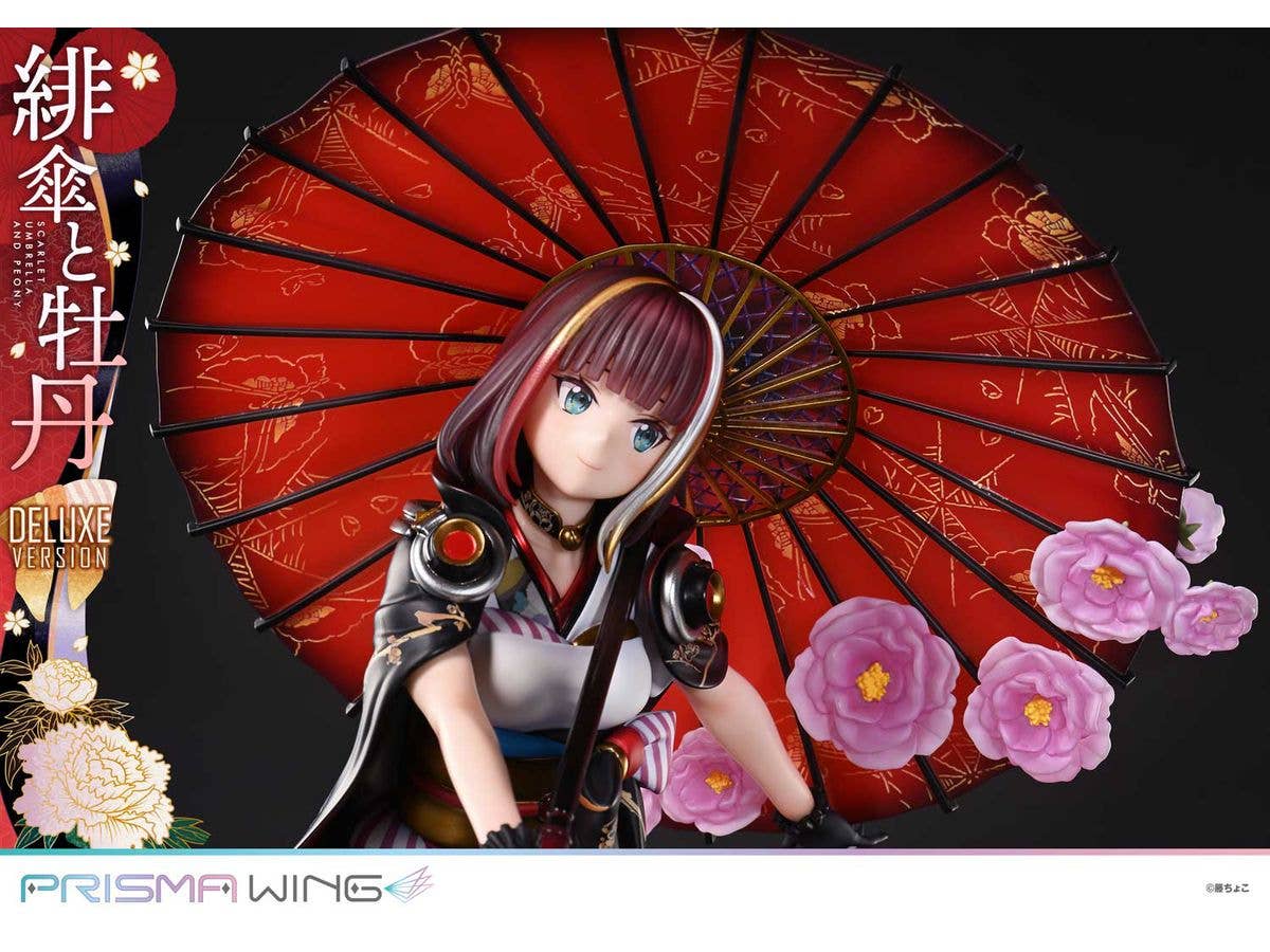 Prime 1 Studio PRISMA WING fuzichoco original Illustration Scarlet Umbrella and Peony Deluxe Version 1/7 Scale Pre-Painted Figure | 4582647120410
