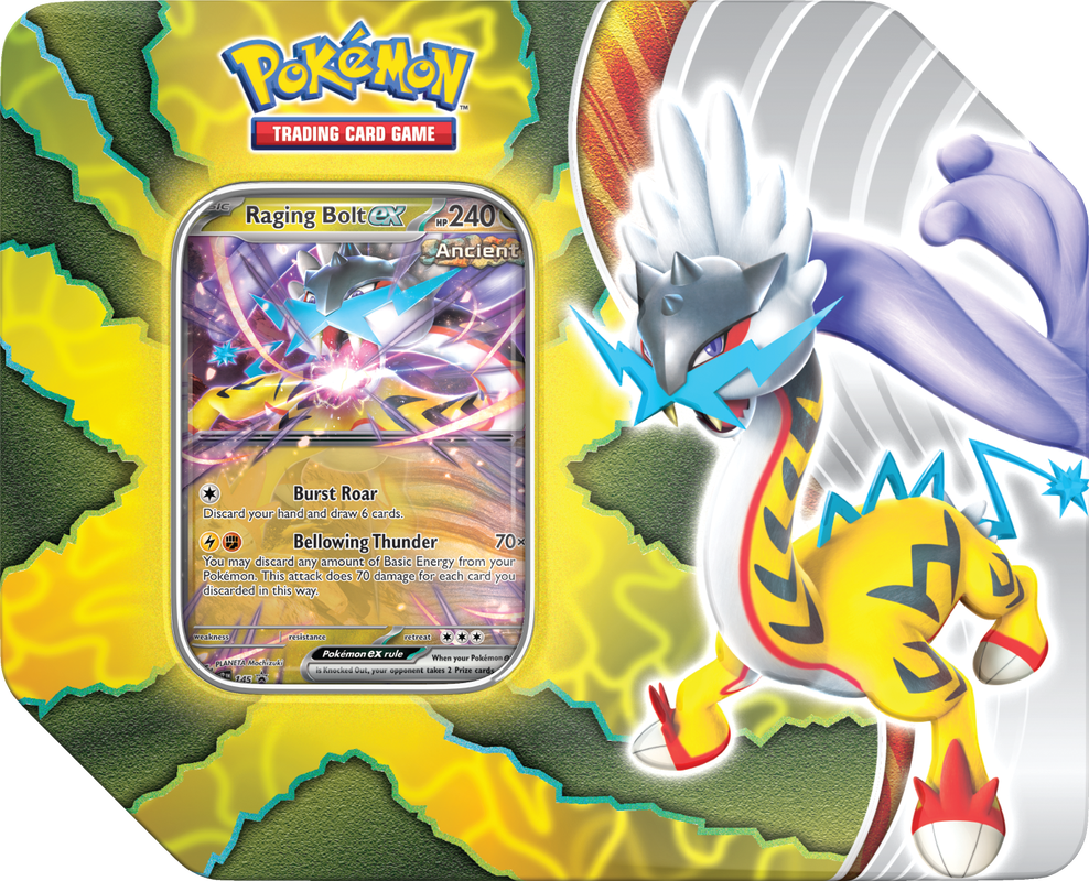 Pokemon Paradox Destinies Tin - Raging Bolt ex | 820650858406
