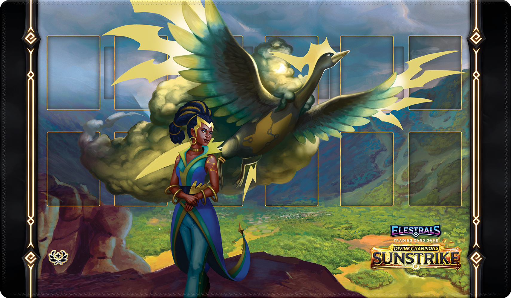 ELESTRALS SUNSTRIKE PLAYMAT OHMPERIAL CHAMPION OF HERA | 810148653477
