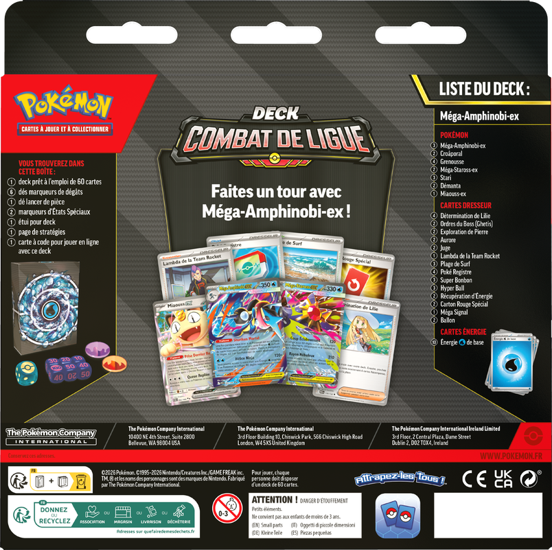 POKEMON FRENCH LEAGUE BATTLE DECK MEGA GRENINJA EX