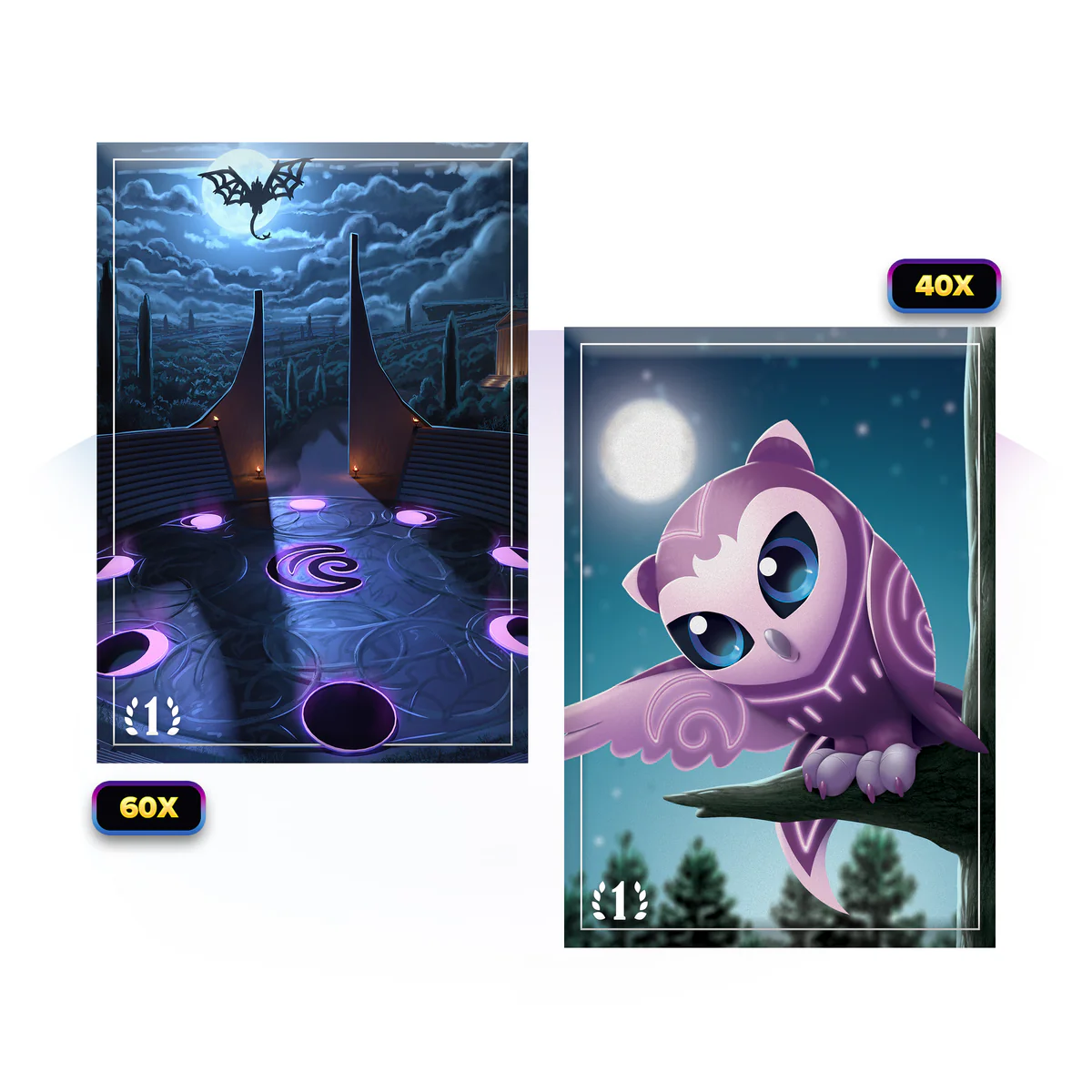 Elestrals: Moonrise- Card Sleeves- Temple of the Moon (60+40 ct) | 810148650858