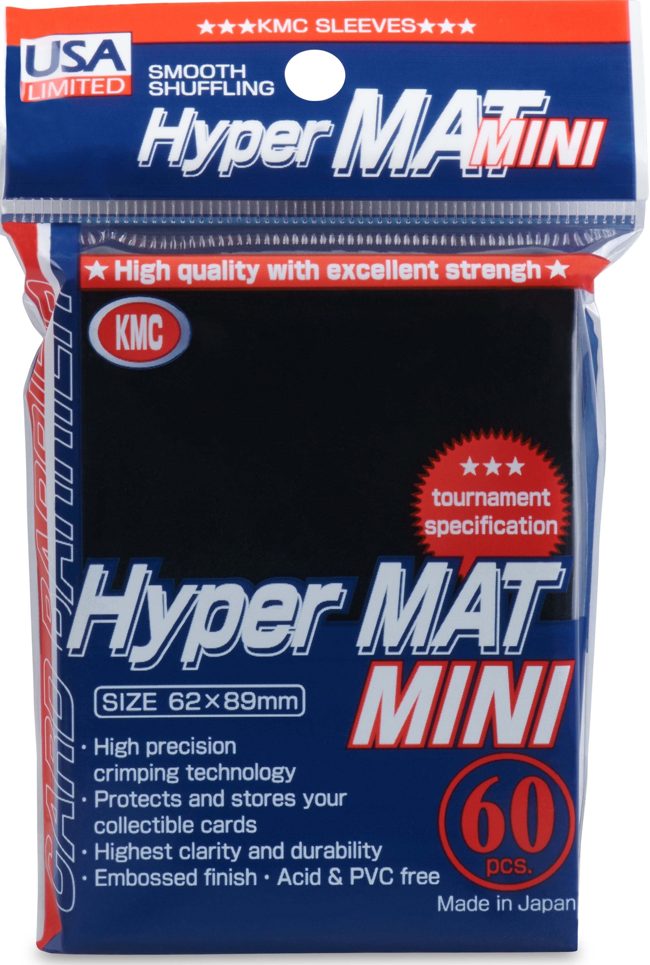 Card Sleeves: Mini- Hyper Matte Black, USA Pack | 4521086002109
