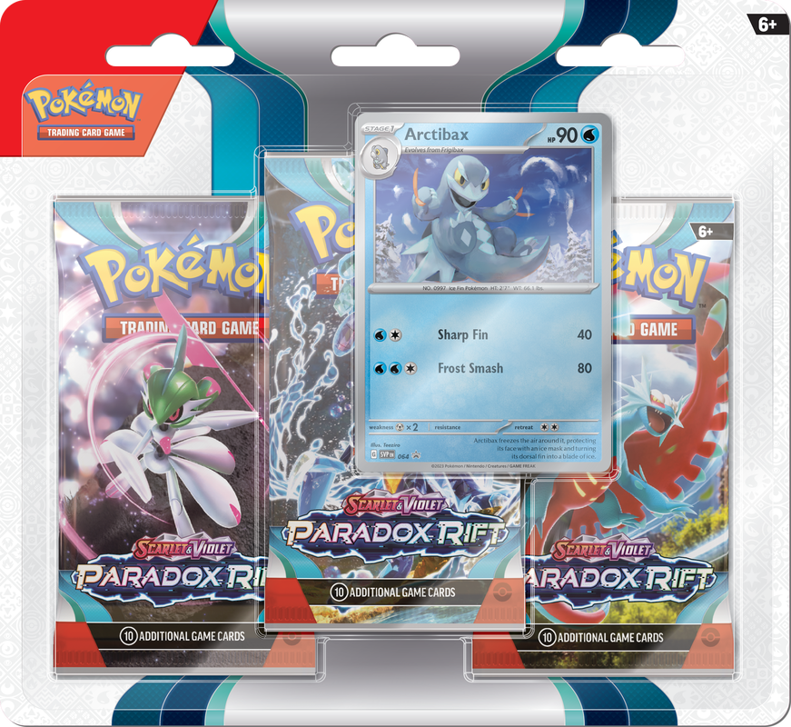Pokemon Scarlet & Violet Paradox Rift: 3 Pack Blister - Arctibax | 820650854033