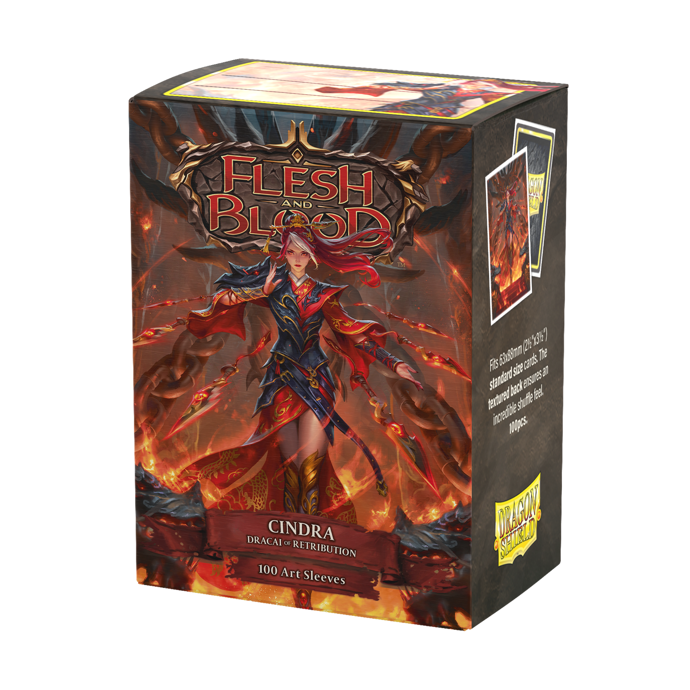 Dragon Shield Sleeves: Standard- Matte 'Flesh & Blood Cindra, Dracai of Retribution' Art, Limited Edition | 5706569161460