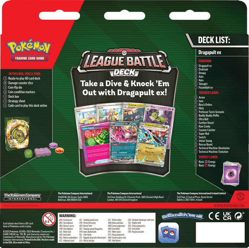 POKEMON DRAGAPULT EX LEAGUE BATTLE DECK | 196214108943
