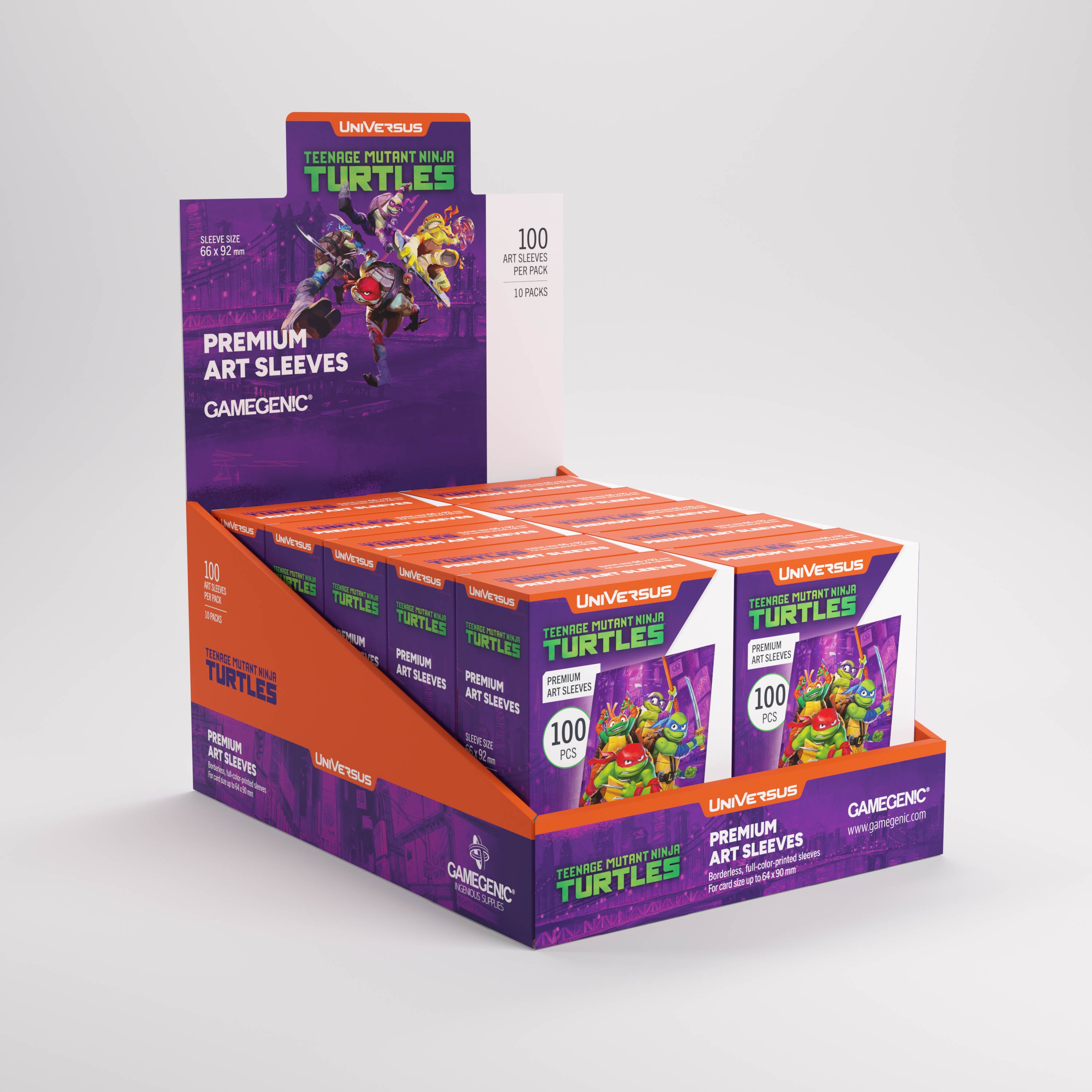 TEENAGE MUTANT NINJA TURTLES GAMEGENIC PREMIUM ART SLEEVES 10CT DISPLAY | 810155272906