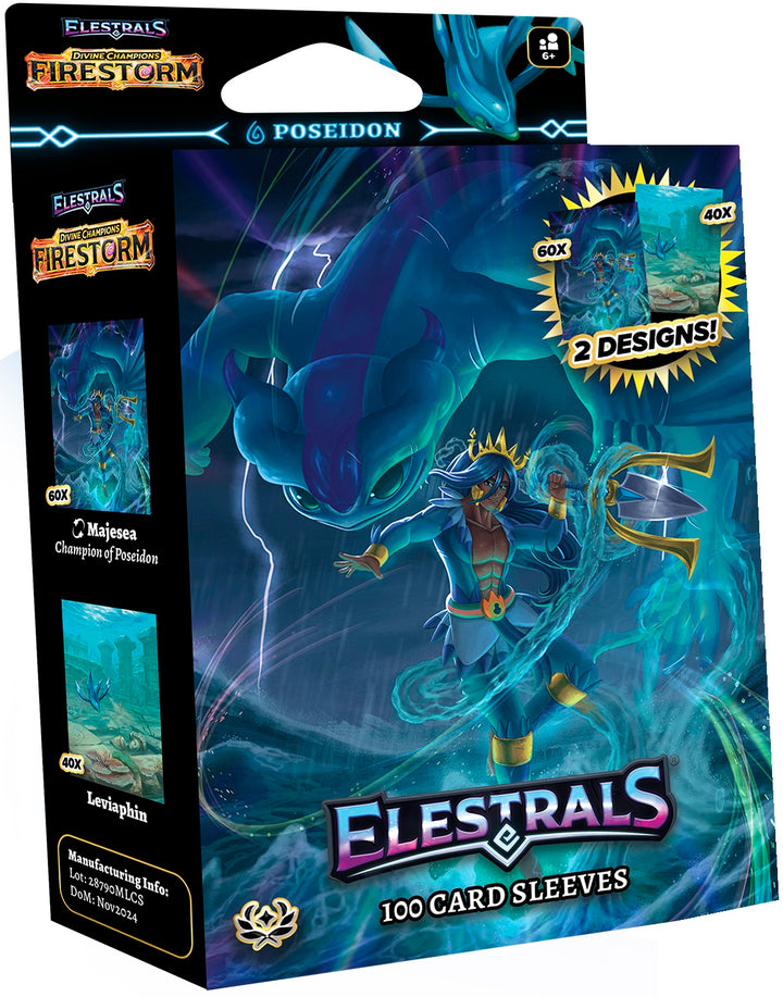 ELESTRALS CARD SLEEVES FIRESTORM MAJESEA CHAMPION OF POSEIDON | 810148651381