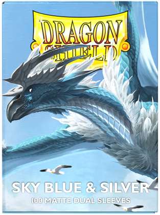 DRAGON SHIELD SLEEVES DUAL MATTE SKY BLUE AND SILVER 100CT | 5706569150747