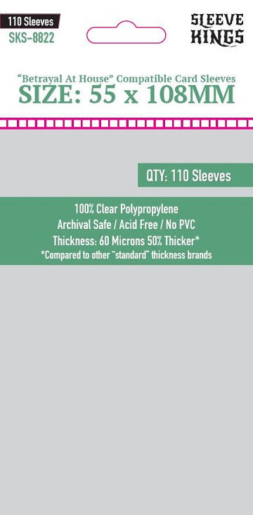 SK 'BETRAYAL AT HOUSE' SLEEVES 58MM X 108MM 110CT | 080149927291