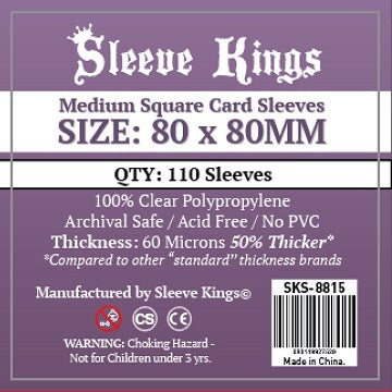 SK MEDIUM SQUARE SLEEVES 80MM X 80MM 110CT | 080149927529