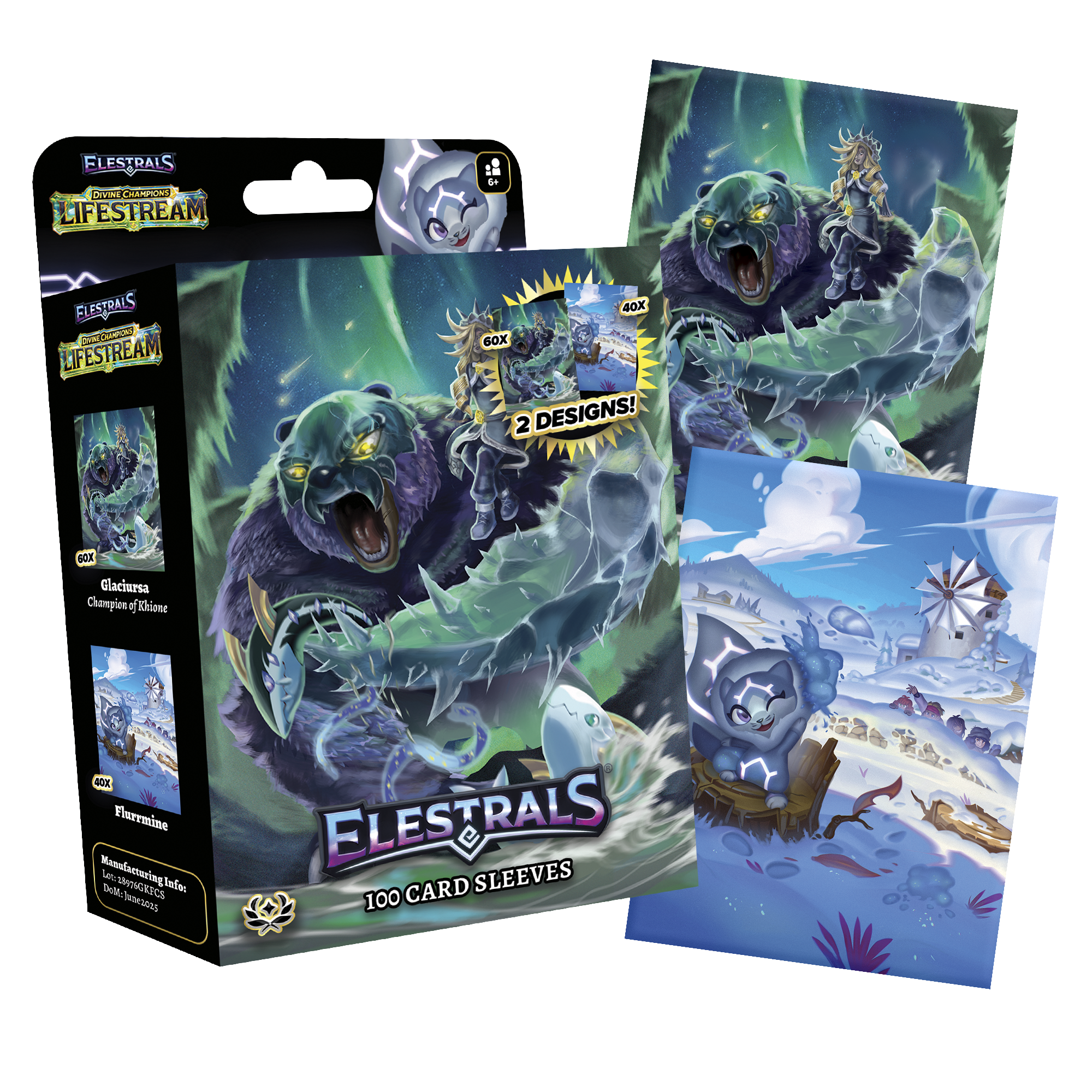 ELESTRALS LIFESTREAM CARD SLEEVES GLACIURSA CHAMPION OF KHIONE