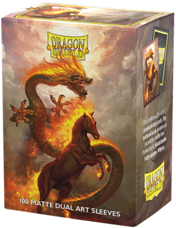 DRAGON SHIELD SLEEVES DUAL MATTE FIRE HORSE 100CT | 5706569121150