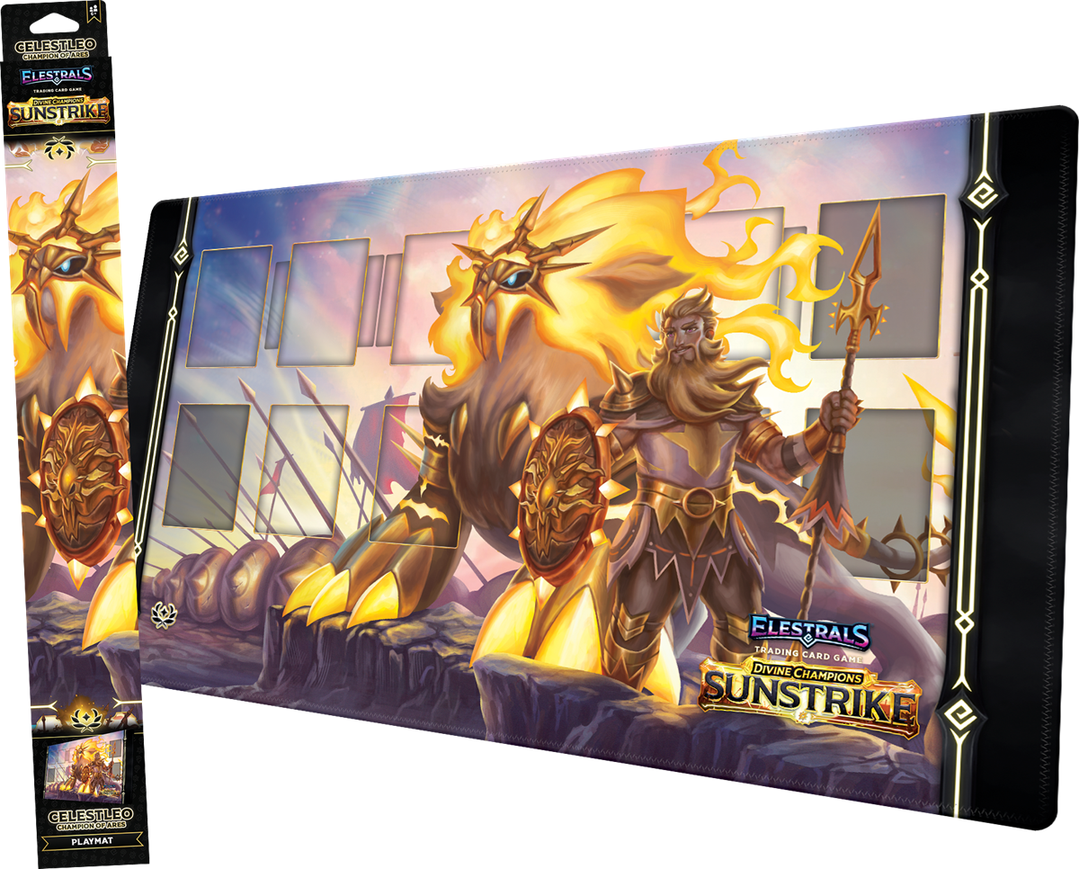 ELESTRALS SUNSTRIKE PLAYMAT CELESTLEO CHAMPION OF ARES | 810148653460