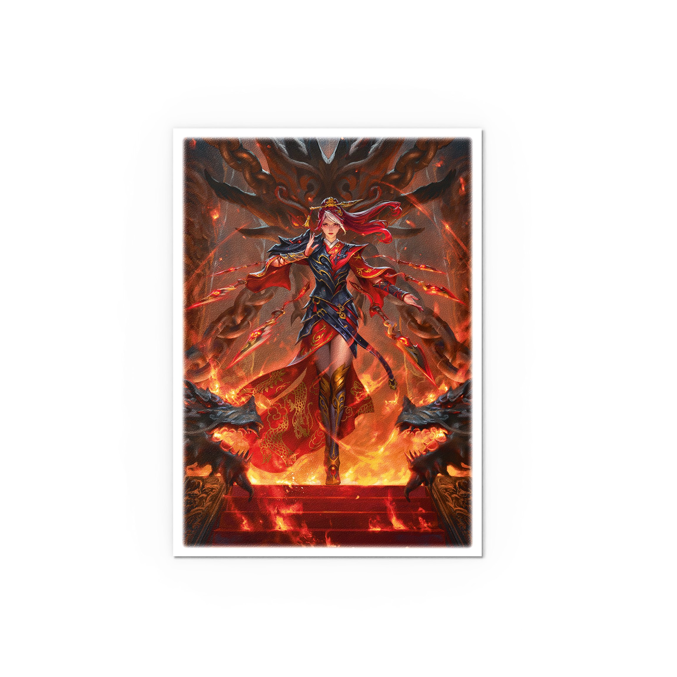 Dragon Shield Sleeves: Standard- Matte 'Flesh & Blood Cindra, Dracai of Retribution' Art, Limited Edition | 5706569161460