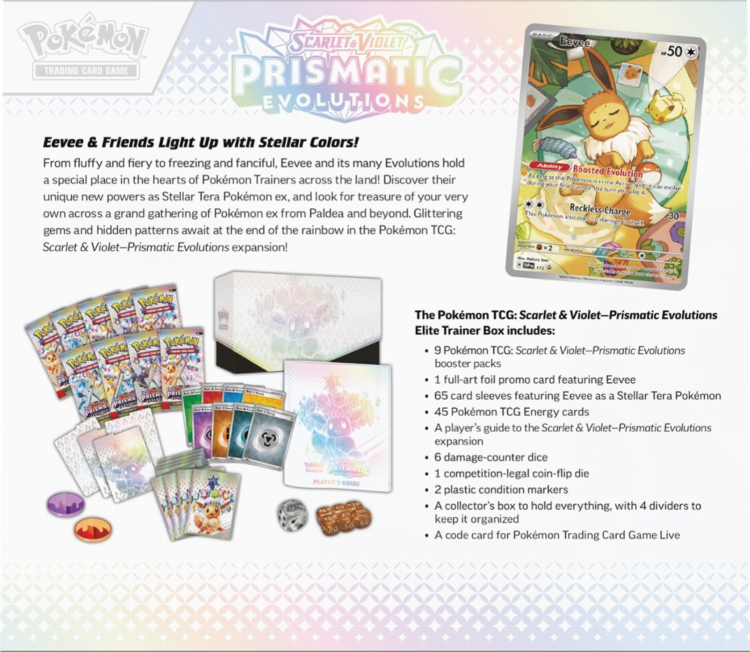 POKEMON SV8.5 PRISMATIC EVOLUTIONS ELITE TRAINER BOX | 196214105133