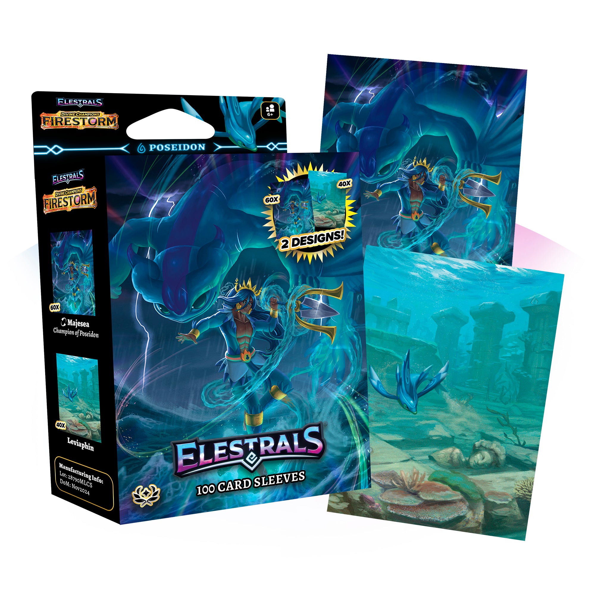 ELESTRALS CARD SLEEVES FIRESTORM MAJESEA CHAMPION OF POSEIDON | 810148651381