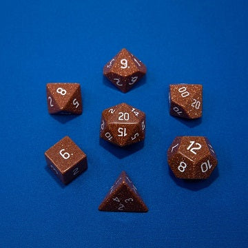 UP DICE GEMSTONE 7-SET RPG GOLD SANDSTONE | 074427859954