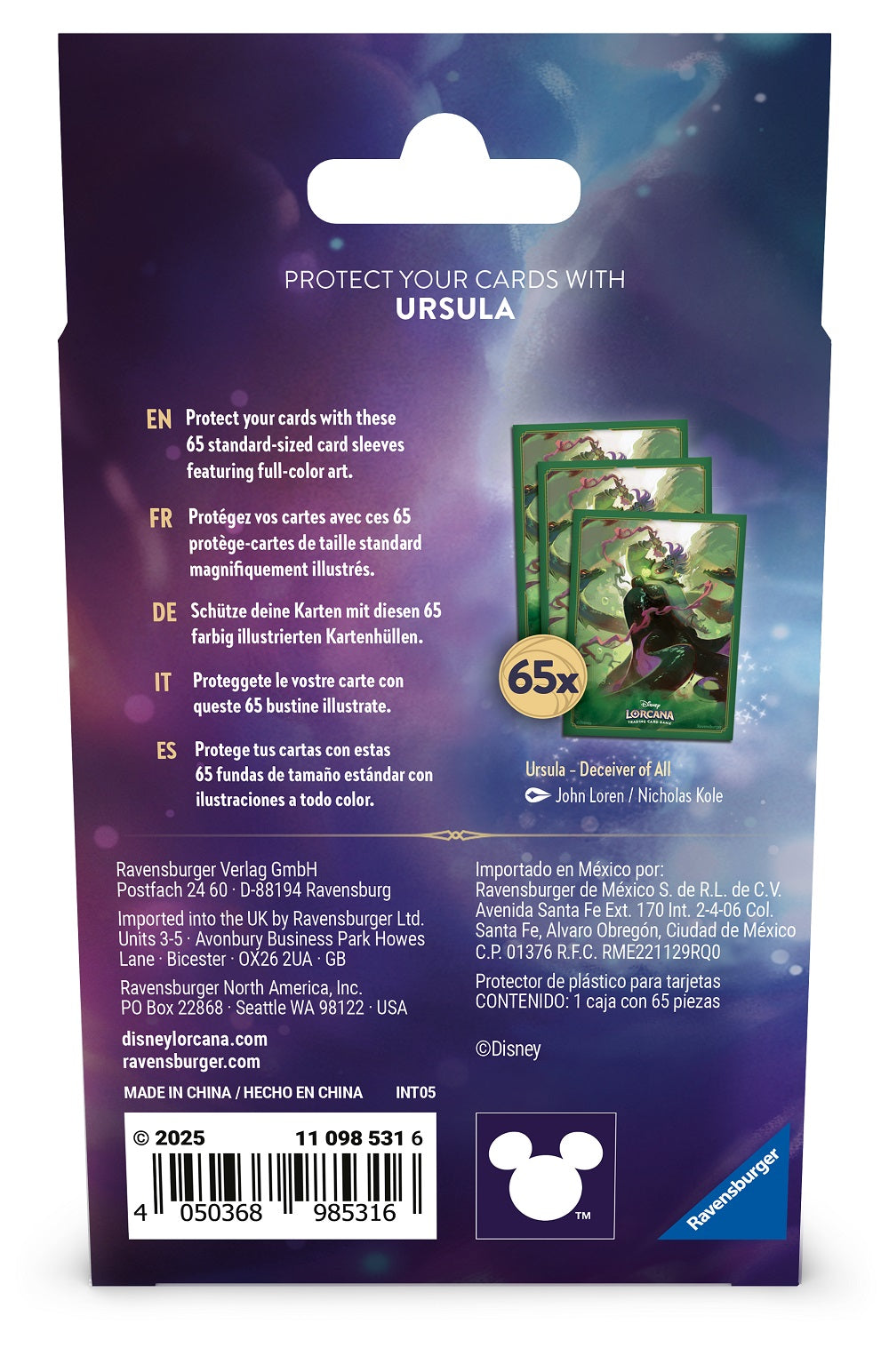 Card Sleeves: Disney Lorcana- Archazia's Island- Ursula | 4050368985316