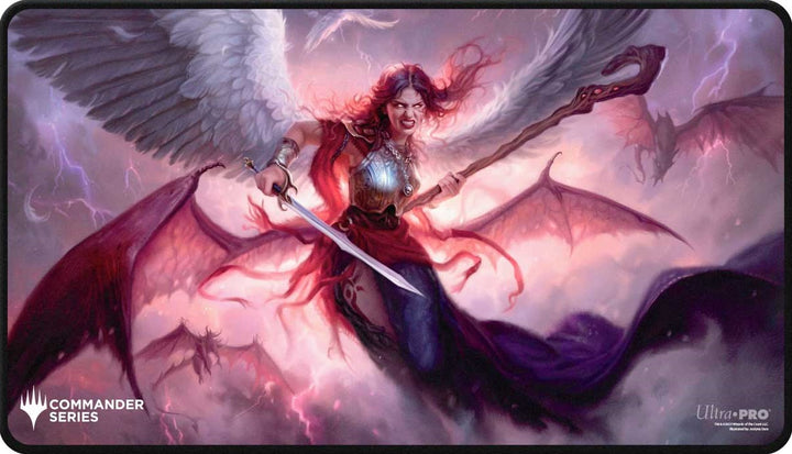 UP PLAYMAT MTG COMMANDER SERIES THREE COLOR WEDGE KAALIA BLACK STITCHED | 074427384777
