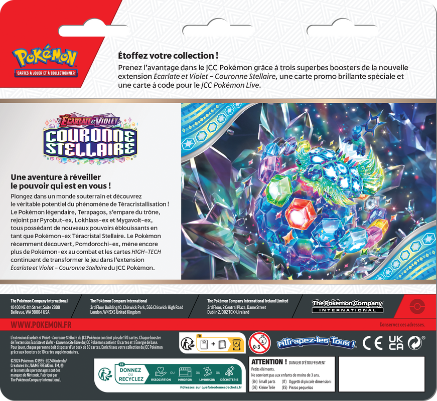 POKEMON FRENCH SV7 STELLAR CROWN 3PK BLISTER | 820650559051