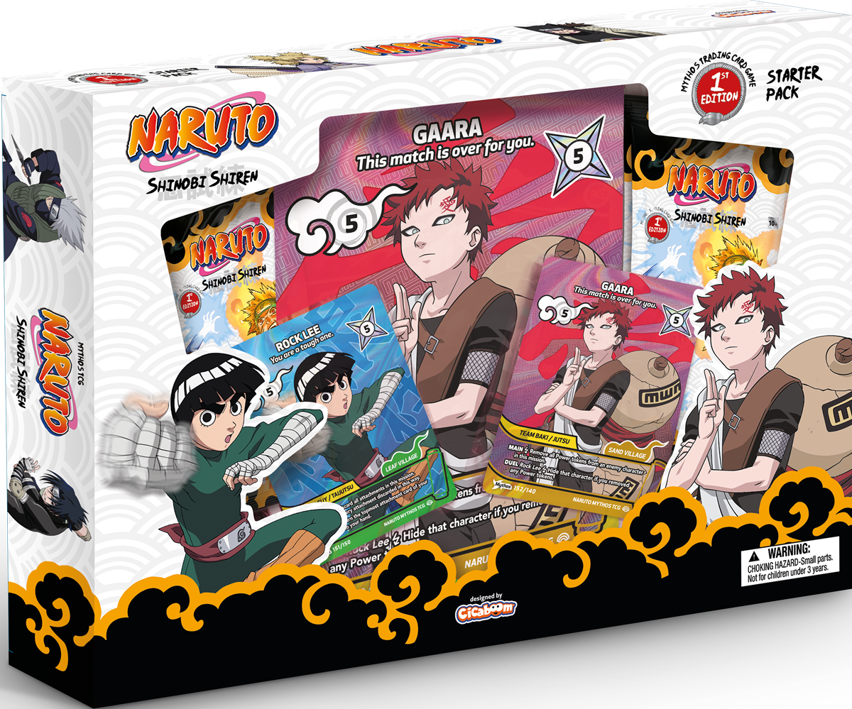 NARUTO MYTHOS TCG SET 2 SHINOBI SHIREN 1ST EDITION GAARA vs ROCK LEE STARTER PACK