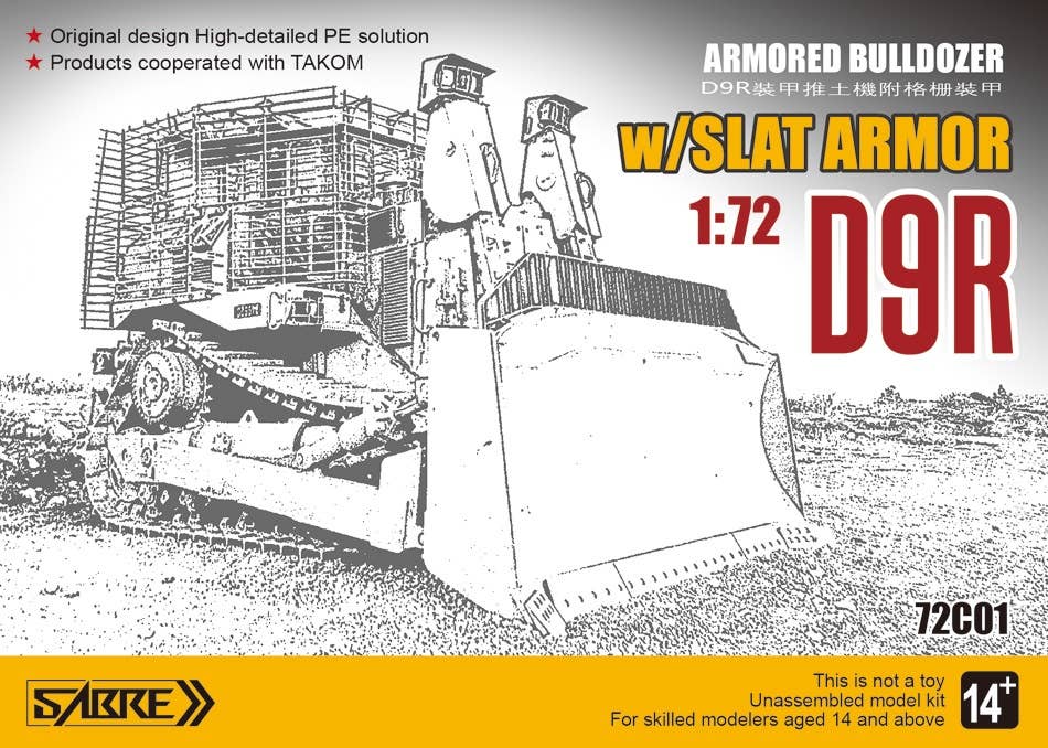 Sabre 1/72 D9R Armoured Bulldozer with Slat Armour | 6971889310204