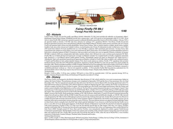 Special Hobby 1/48 Firefly Mk.l Foreign Post War Service | 8594071084066
