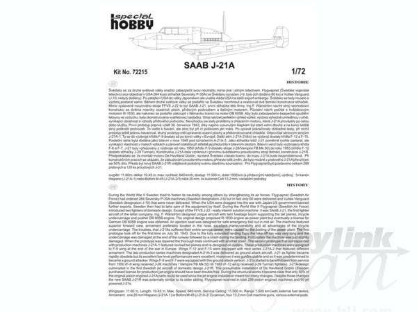 Special Hobby 1/72 SAAB J-21A | 8594071082659