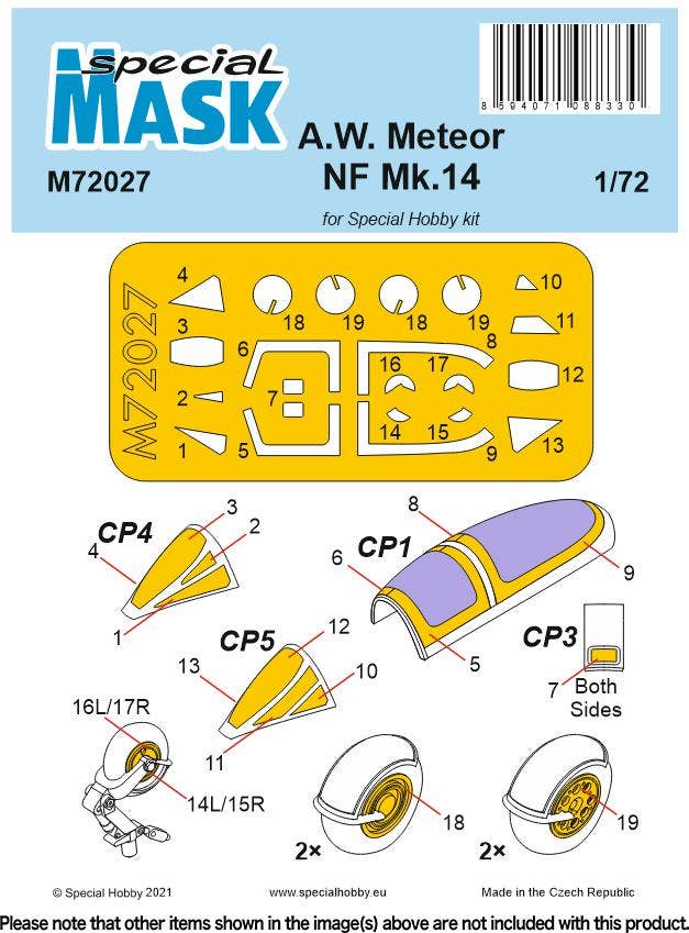 Special Hobby 1/72 A.W. Meteor NF Mk.14 Mask | 8594071088330
