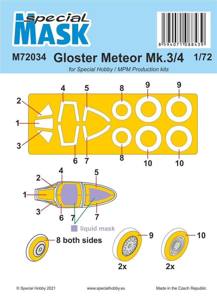 Special Hobby 1/72 Gloster Meteor Mk.3/4 MASK | 8594071088439