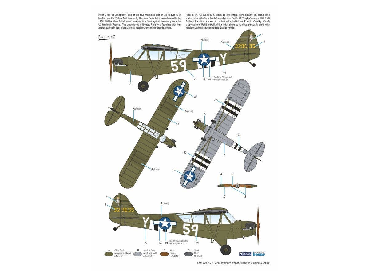 Special Hobby 1/48 L-4 Grasshopper ‘From Africa To Central Europe’ | 8594071088620