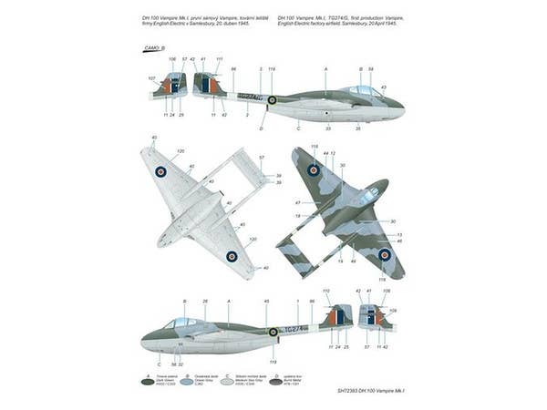 Special Hobby 1/72 DH.100 Vampire Mk.l RAF, RAAF and Armee de I'Air | 8594071086541