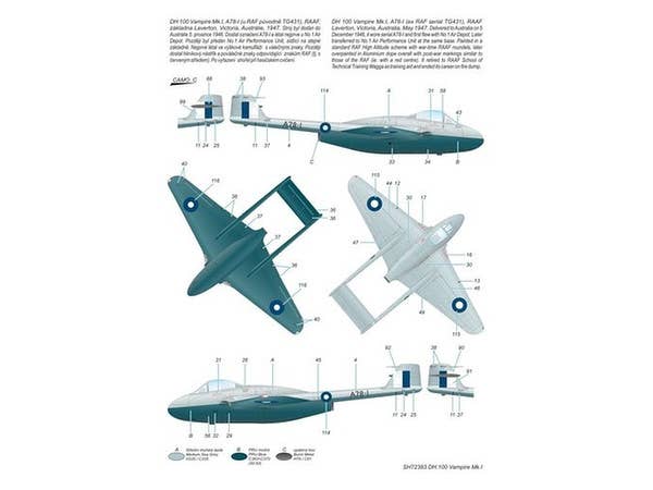 Special Hobby 1/72 DH.100 Vampire Mk.l RAF, RAAF and Armee de I'Air | 8594071086541