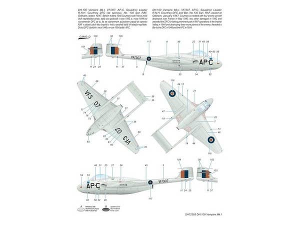 Special Hobby 1/72 DH.100 Vampire Mk.l RAF, RAAF and Armee de I'Air | 8594071086541