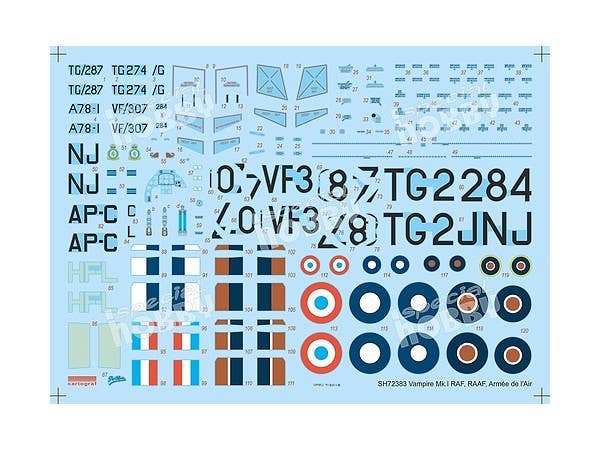 Special Hobby 1/72 DH.100 Vampire Mk.l RAF, RAAF and Armee de I'Air | 8594071086541