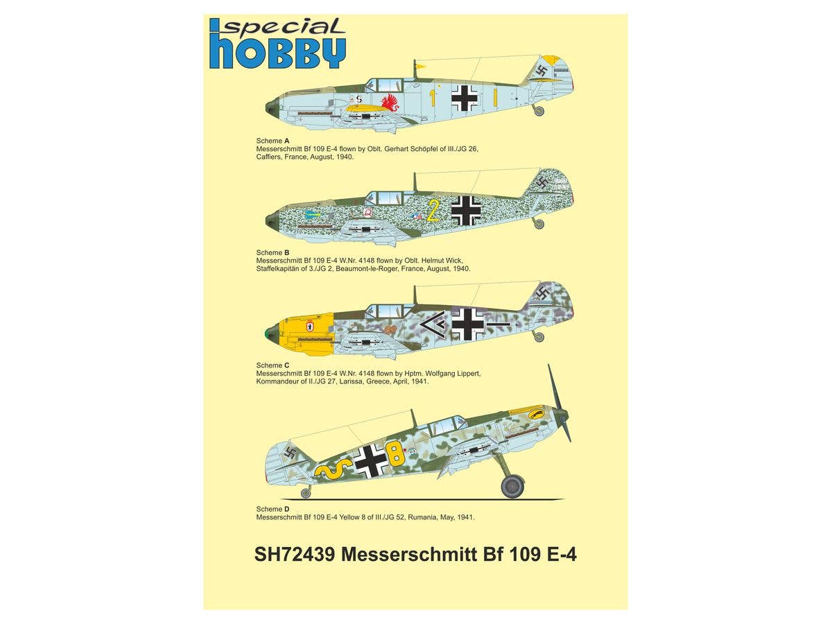 Special Hobby 1/72 Messerschmitt Bf 109E-4 | 8594071087791