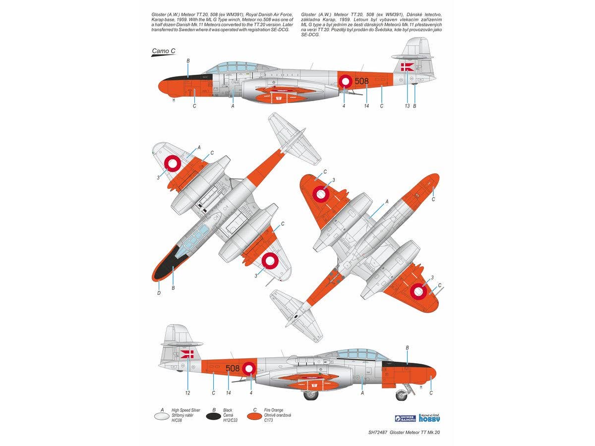 Special Hobby 1/72 Gloster Meteor TT Mk.20 | 8594071089634