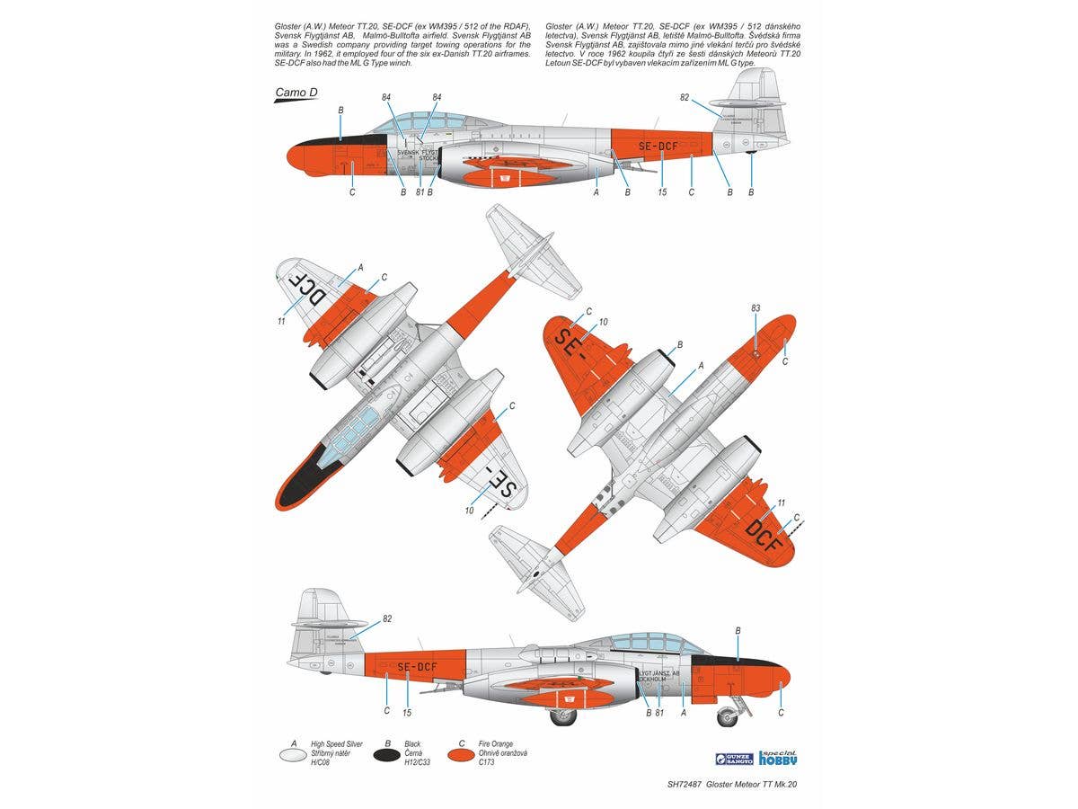 Special Hobby 1/72 Gloster Meteor TT Mk.20 | 8594071089634