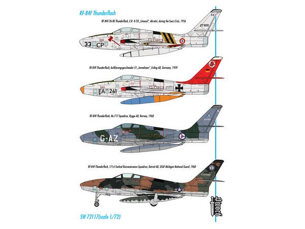 Sword Models 1/72 RF-84F Thunderflash (USAF, France, Luftwaffe, Norway), Aircraft | 8592977721177