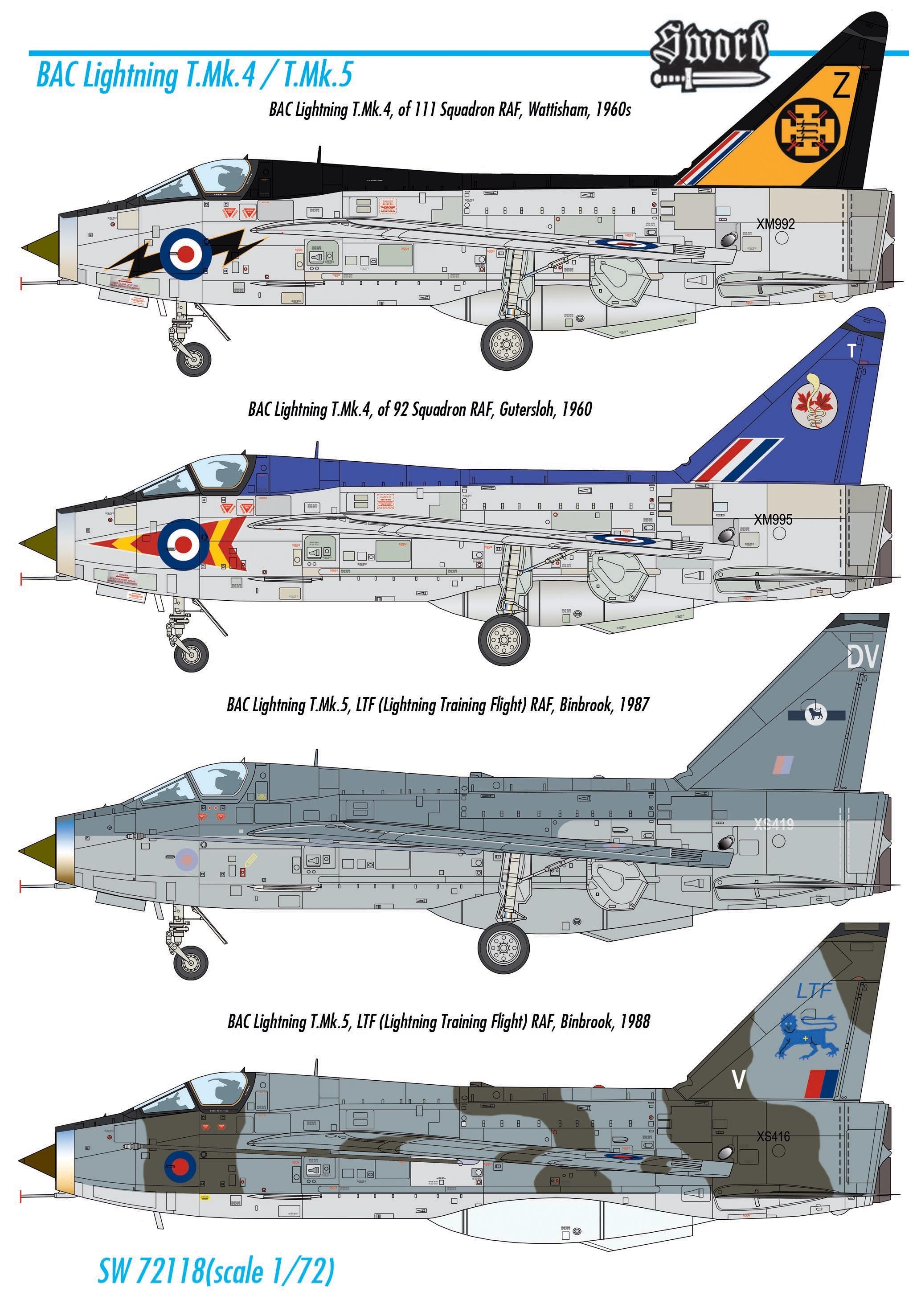 Sword Models 1/72 Lightning T4/T5, Aircraft | 8592977721184