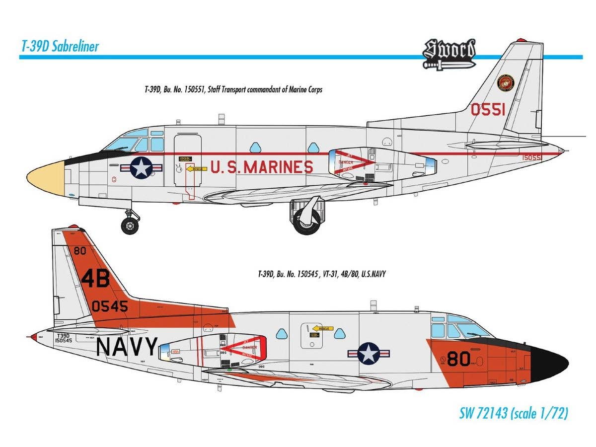 Sword Models 1/72 T-39D Saberliner, Aircraft | 8596444721431