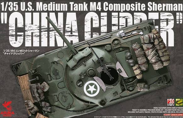 Asuka 1/35 M4 Composite Sherman 'China Clipper' US Army Medium Tank | 4571229090340
