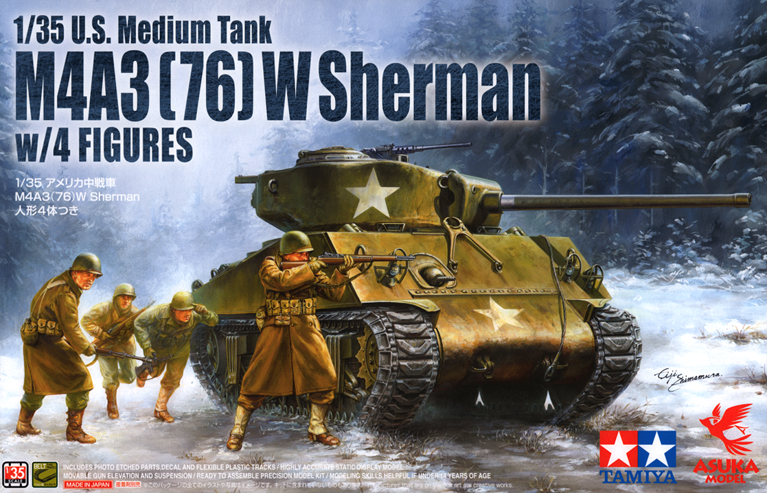 Asuka 1/35 M4A3(76)W Sherman w/ Figures | 4571229090487